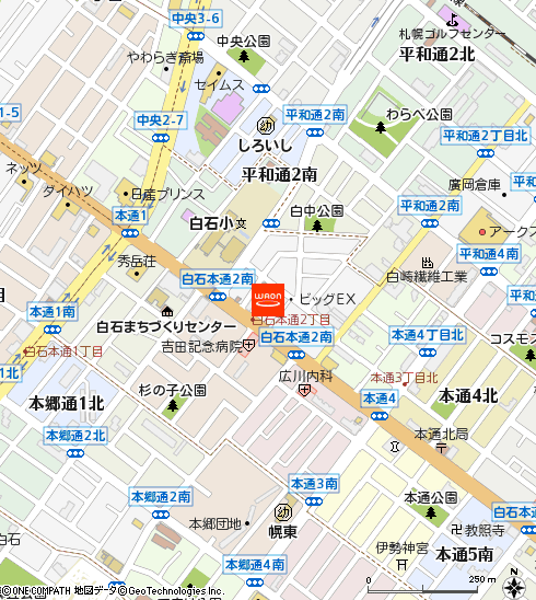 ザ・ビッグエクスプレス白石中央店付近の地図